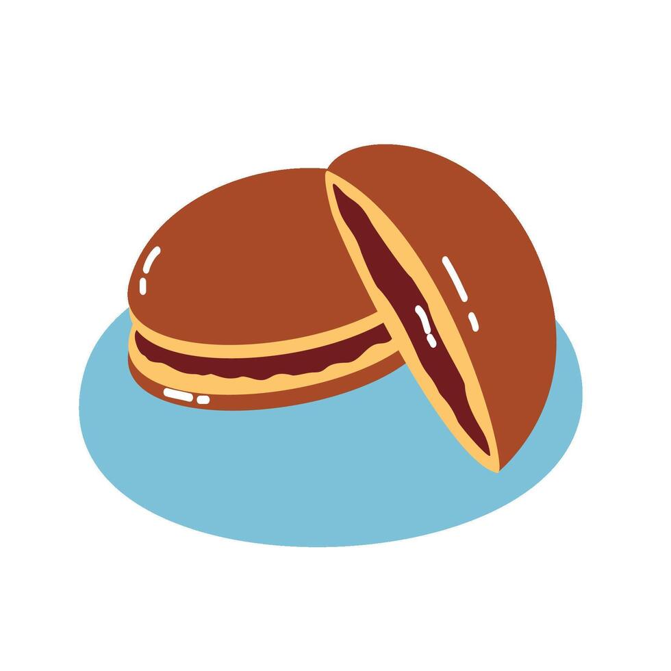 Japanese Food Set dorayaki vector