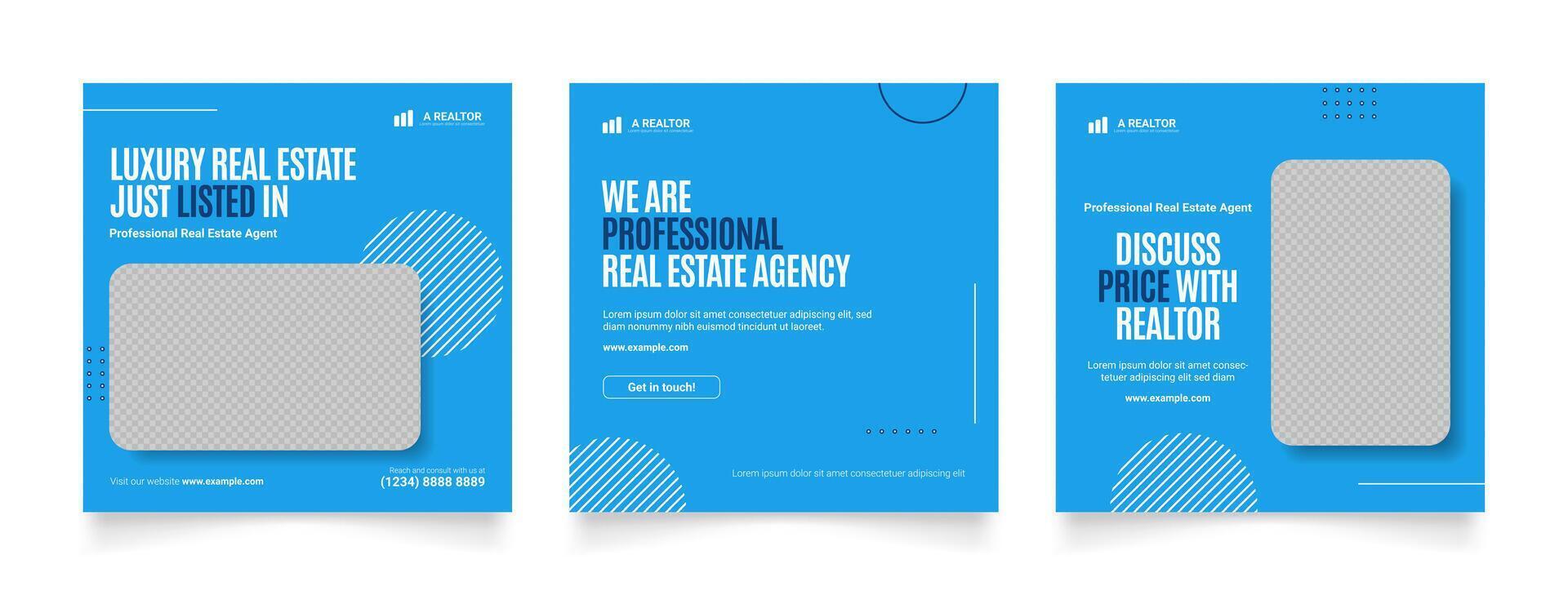 Social media template banner house architecture service promotion. real estate agency. fully editable instagram and facebook square post frame puzzle organic sale poster vector