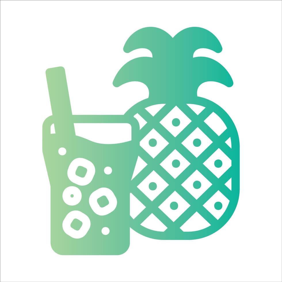pineapple juice in flat design style vector