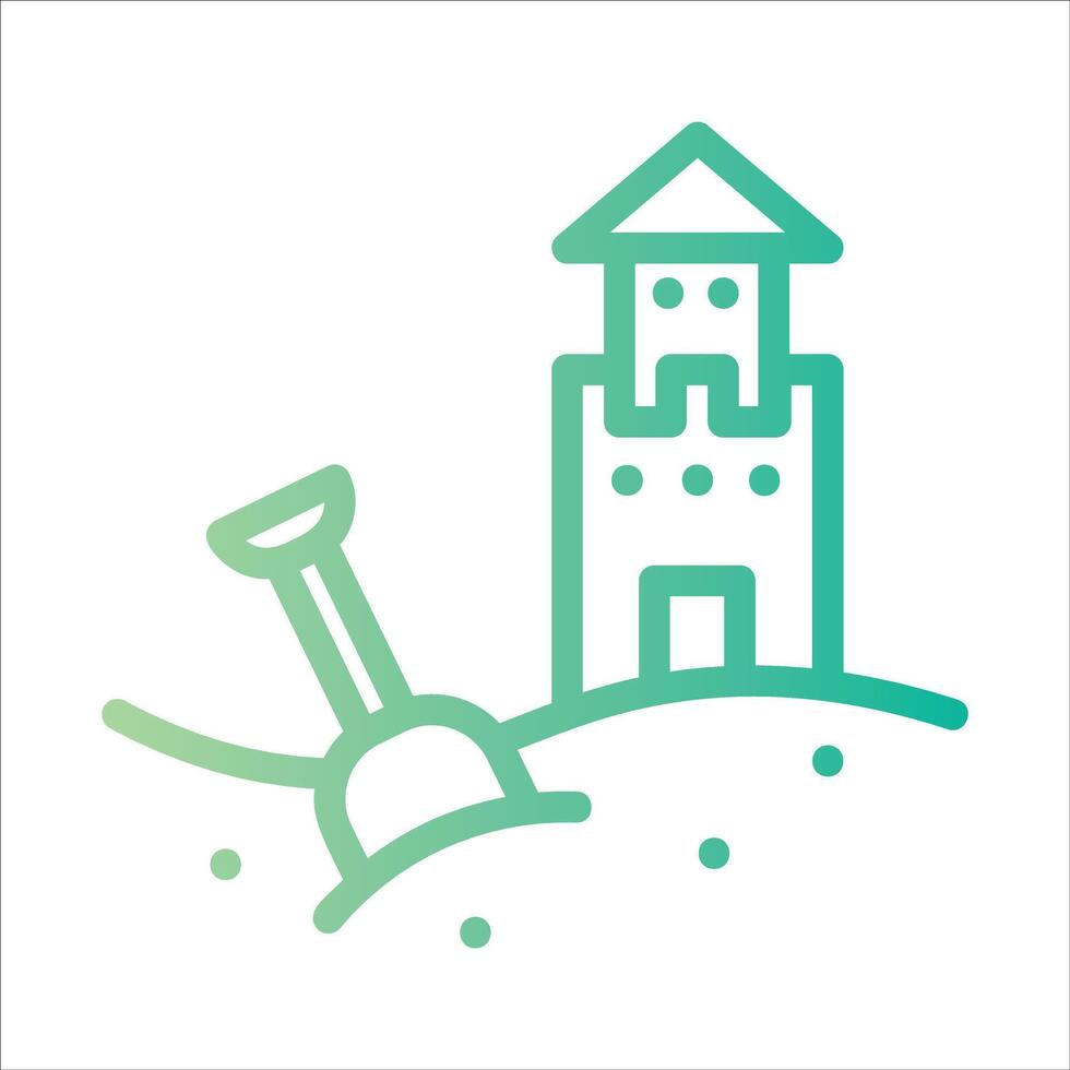 sand castle in flat design style vector