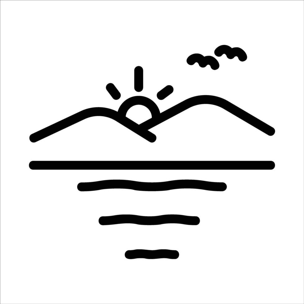 sunset in flat design style vector