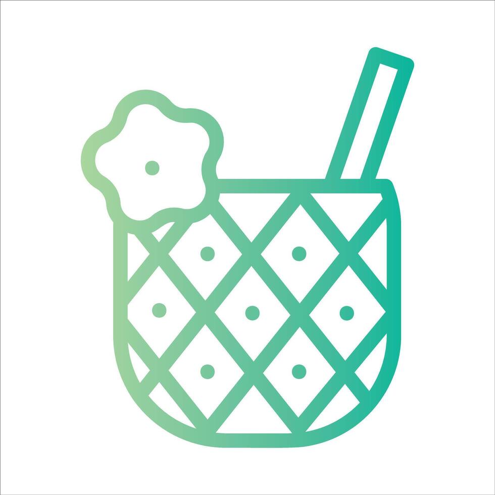 pineapple in flat design style vector