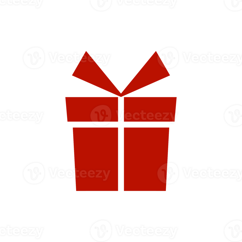 Red gift box icon with a simple and modern design with a Christmas theme png