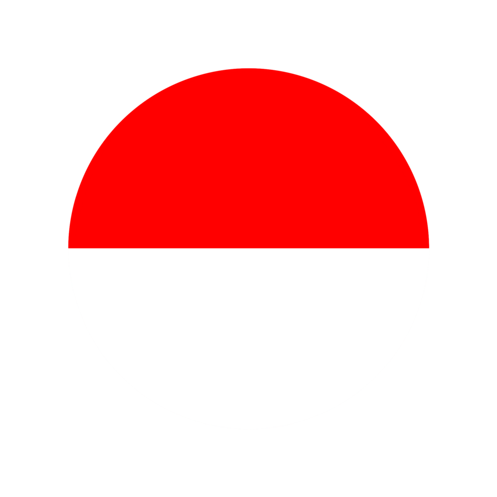 Indonesian flag round button with simple and modern design. Country round flag png