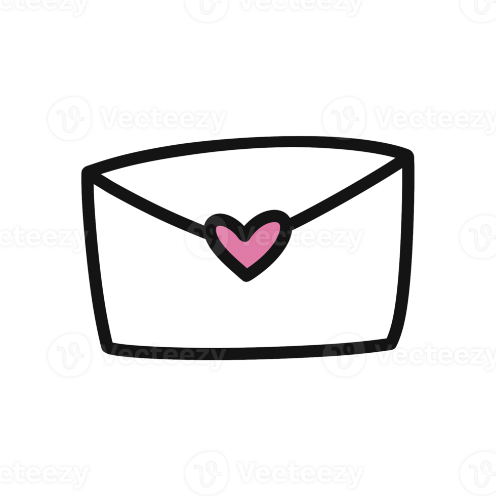 Love envelope icon with cute design png
