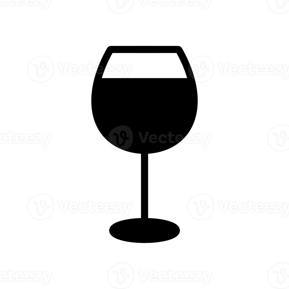 Wine glass icon with simple and modern design on transparent background png