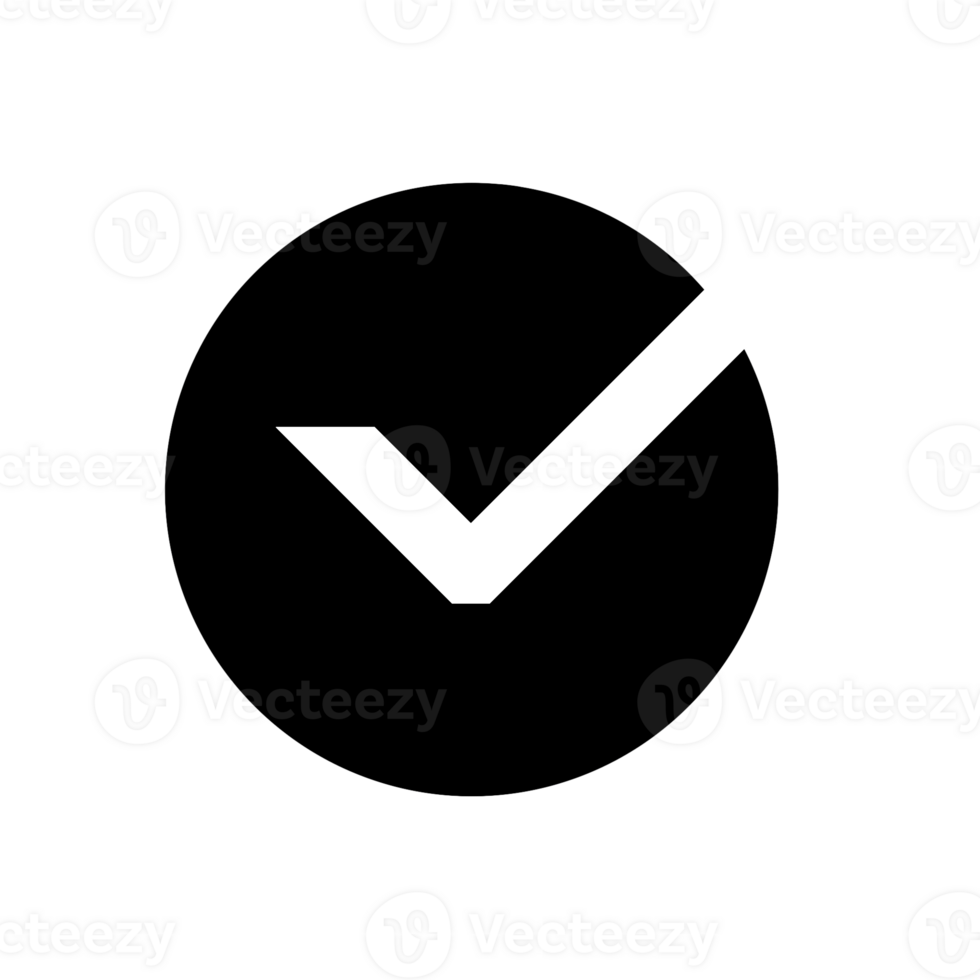 Check mark silhouette icon with simple and modern design png