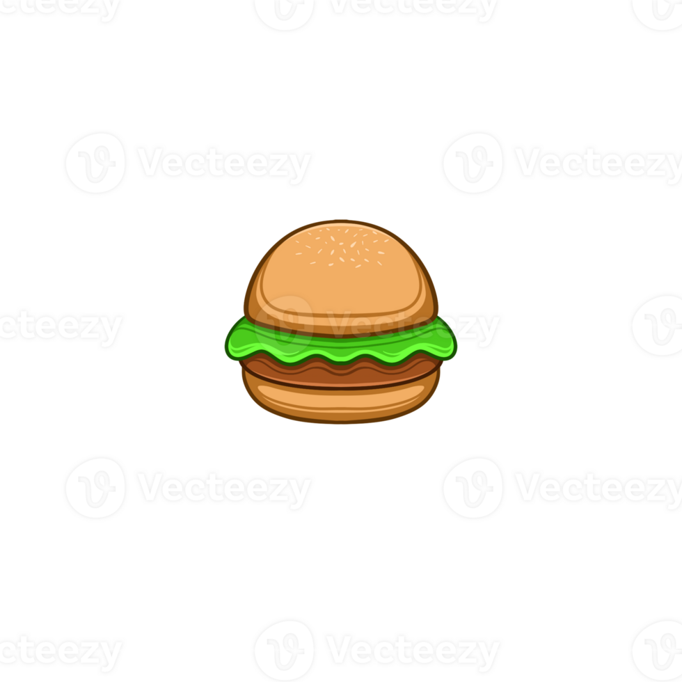 Burger illustration icon with modern design isolated transparent background png