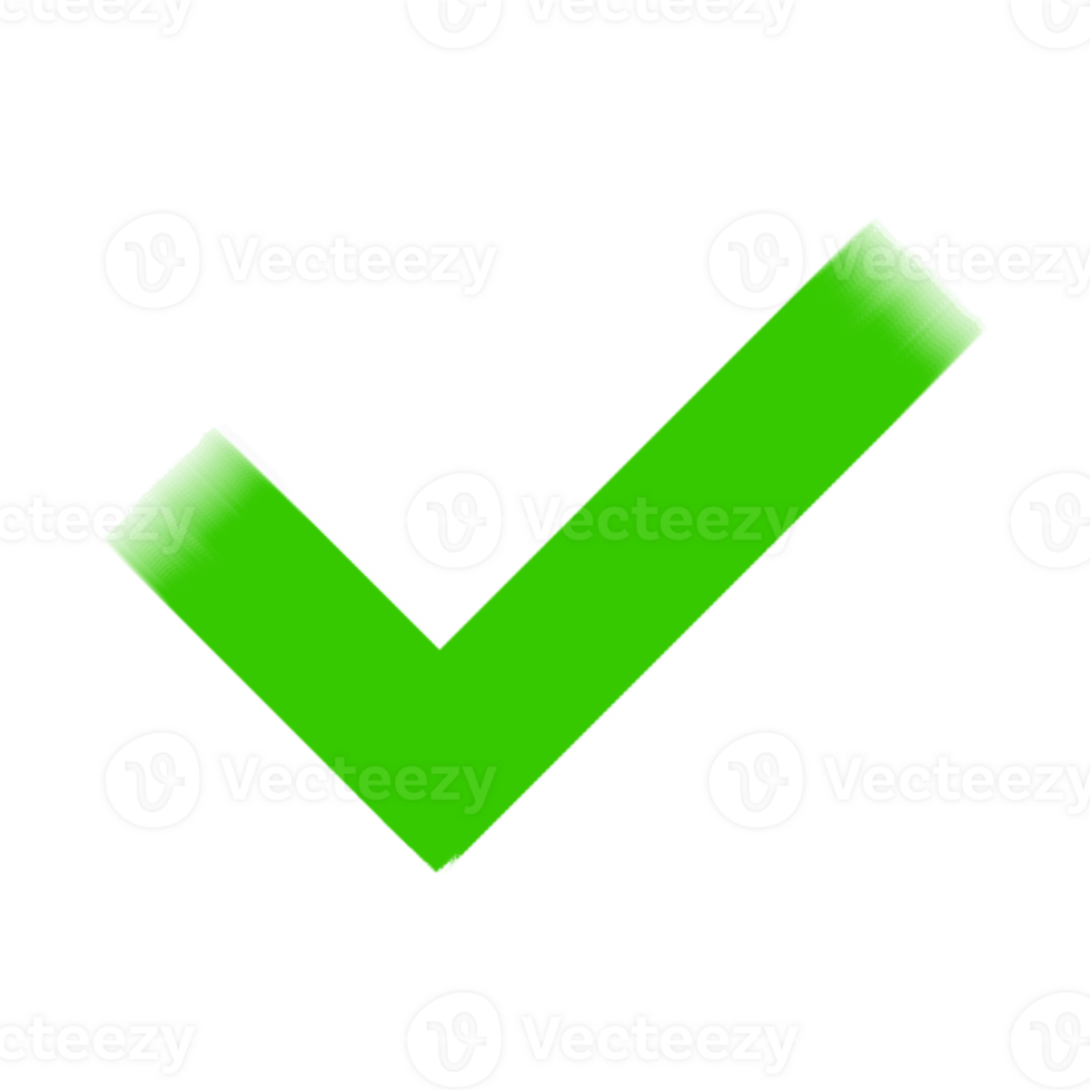 Green Paint brush check mark icon isolated on transparent background png