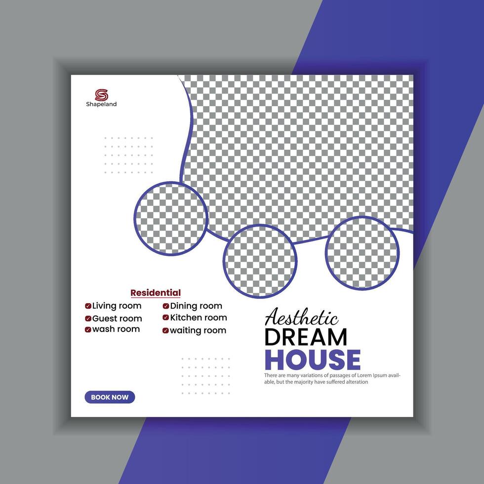 real estate social media post vector