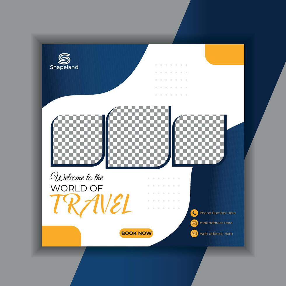 Travel social media post vector