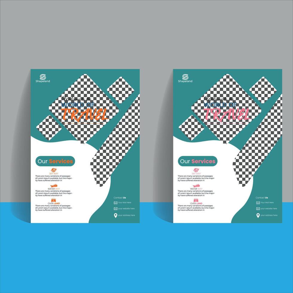 Creative Travel Flyer Design vector
