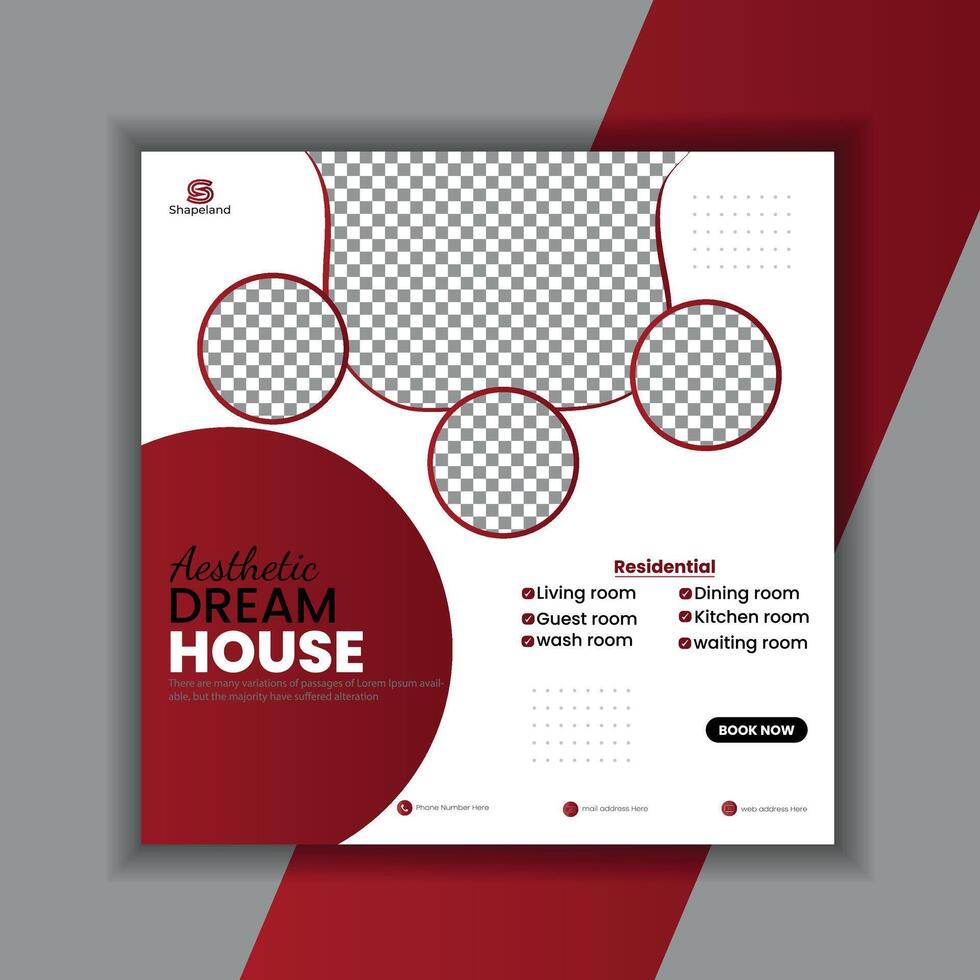 real estate social media post vector