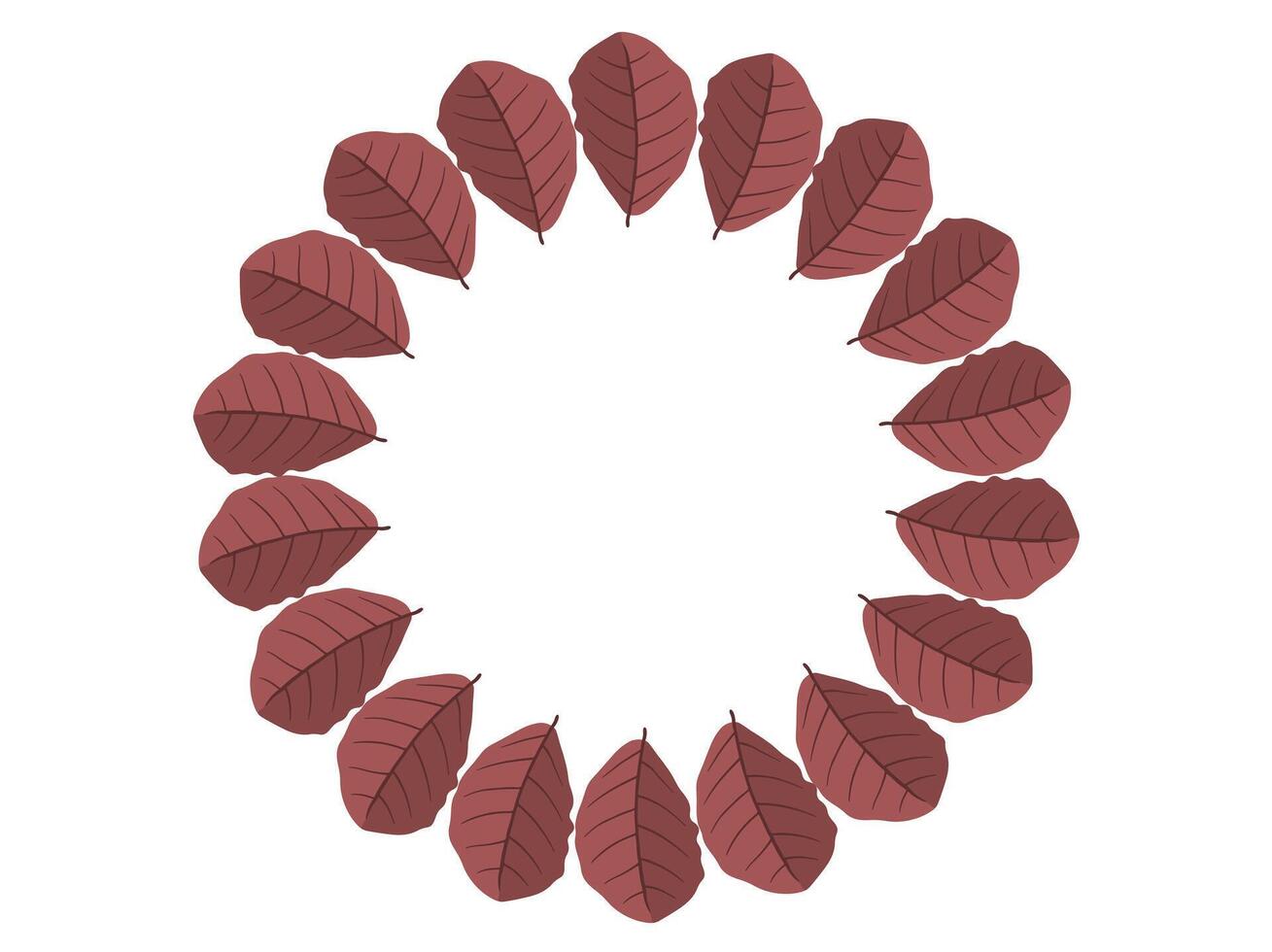 Autumn Leaves Circle Frame Background vector