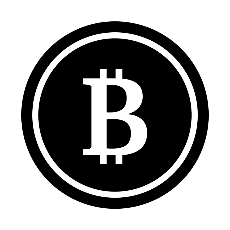 Bitcoin silhouette icon with modern design png