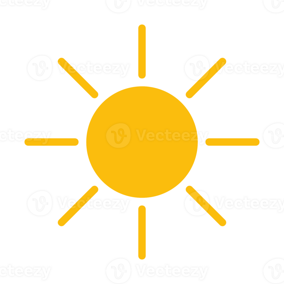 Sun icon with simple and modern design png