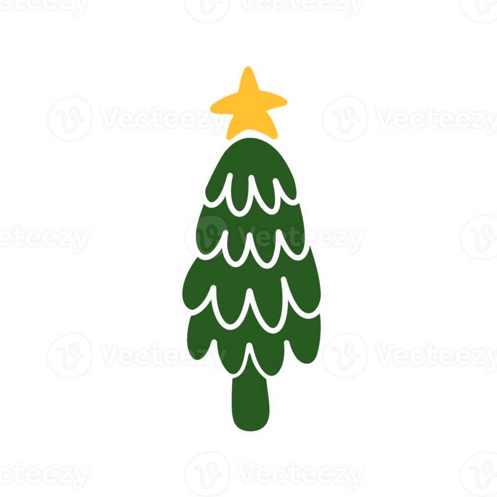 Illustration of a green Christmas tree png