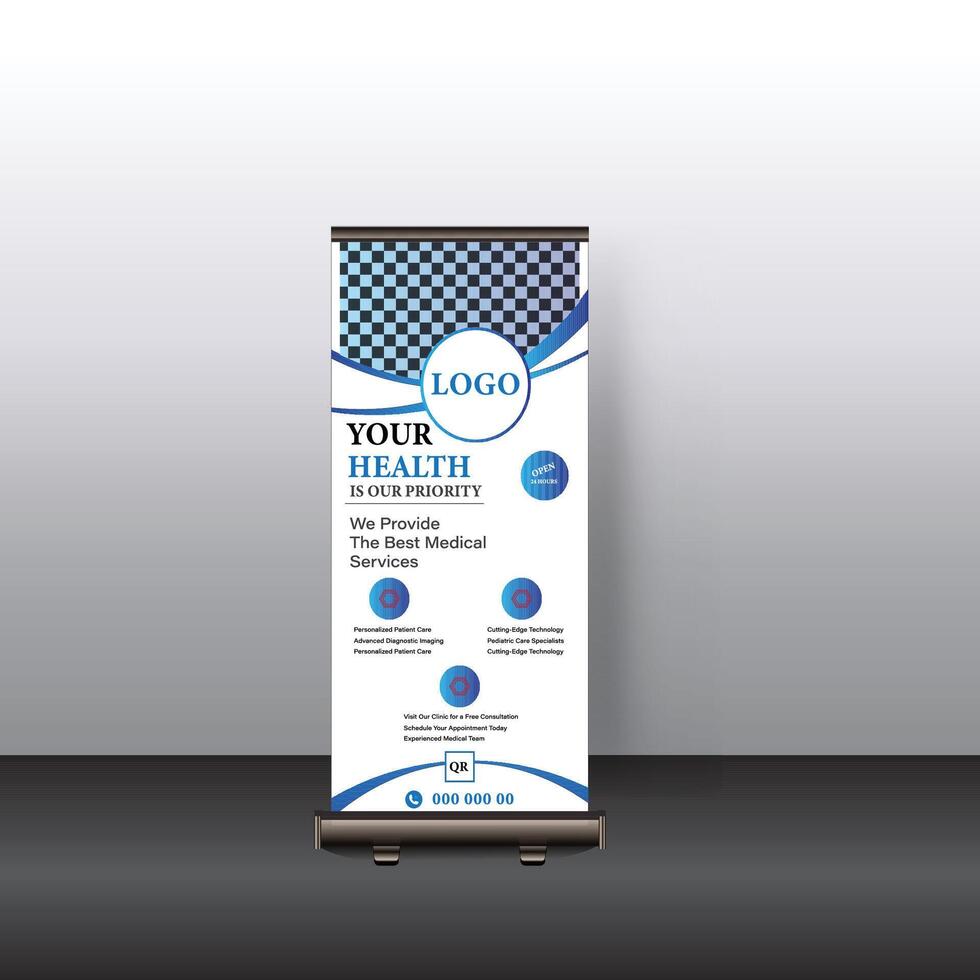 Creative Roll-up Banner design, business concept. Graphic template. vector