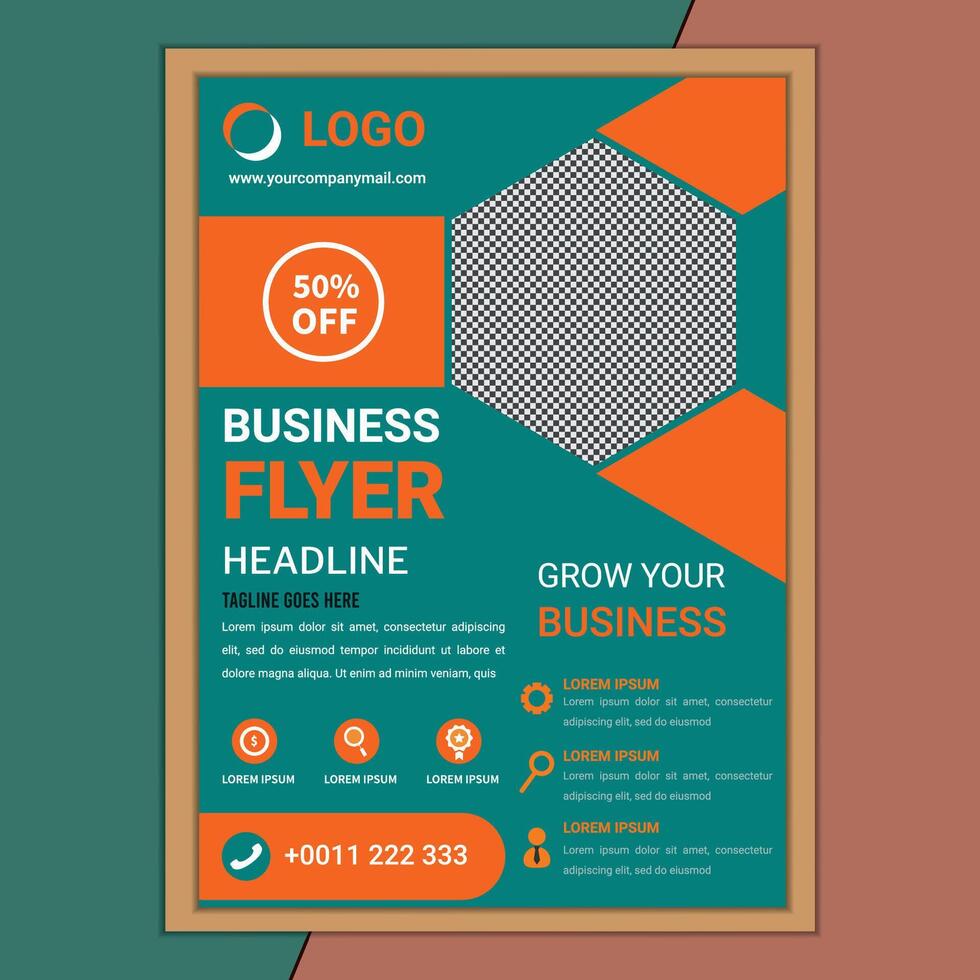 Creative marketing agency and corporate business flyer design template in A4 vector