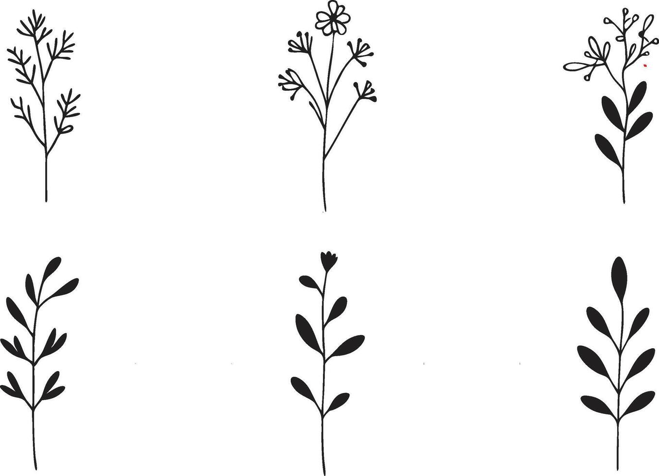 Minimalistic Botanical Element Art vector