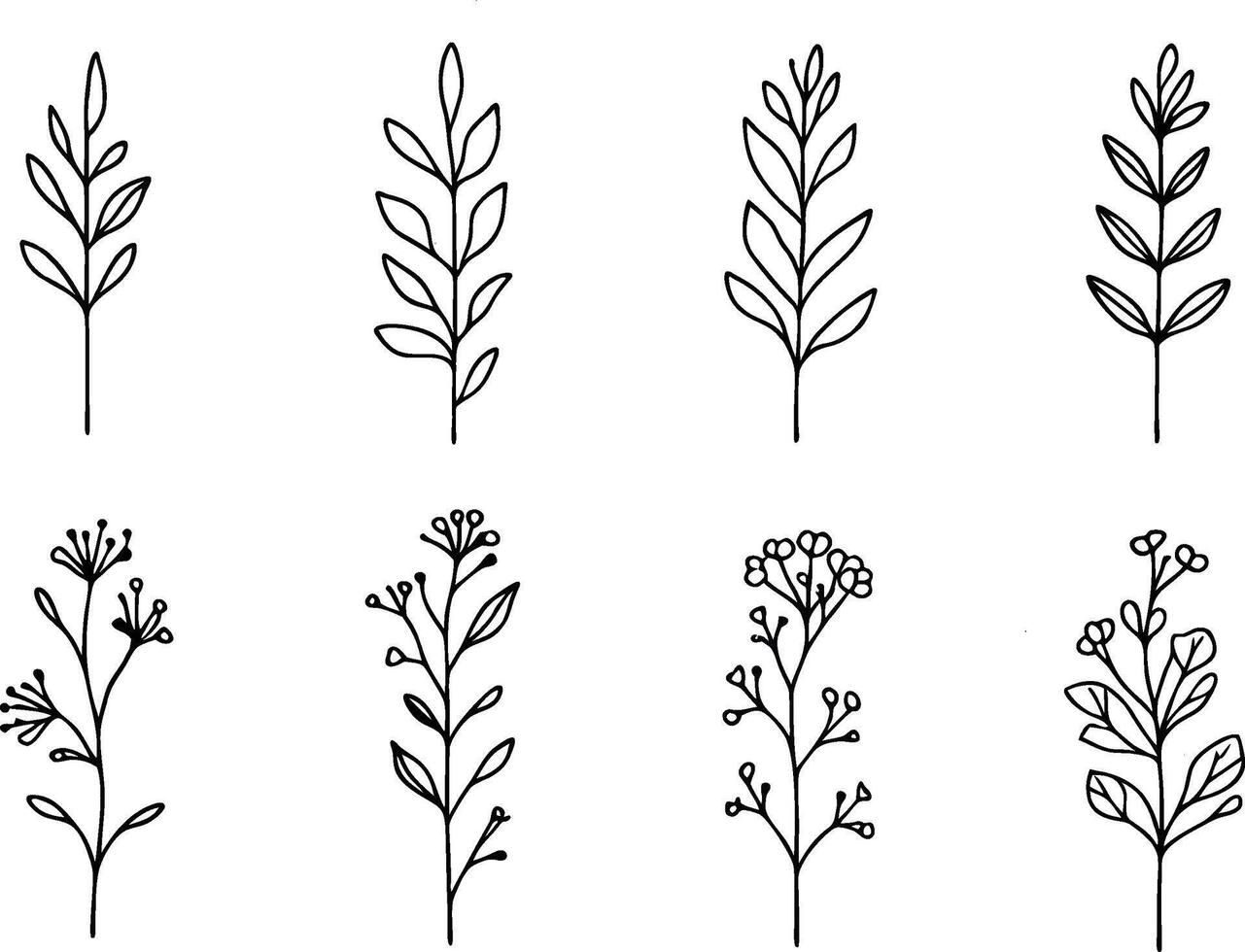 Minimalistic Botanical Element Art vector