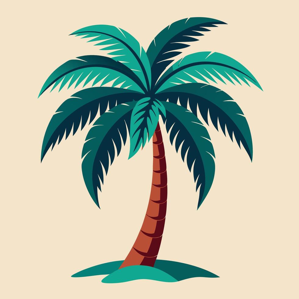 Tropical Vintage Palm Tree Illustration vector