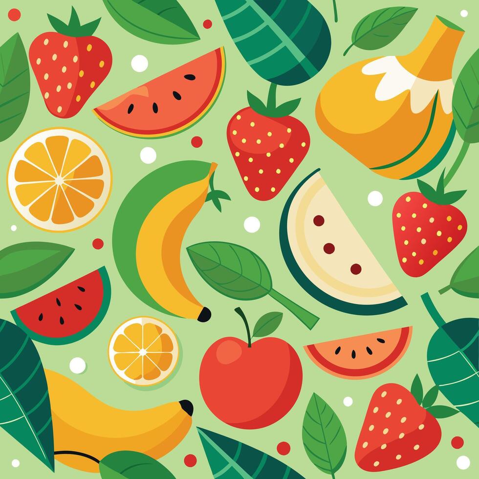 Abstract Fruit Seamless Pattern Illustration Art vector
