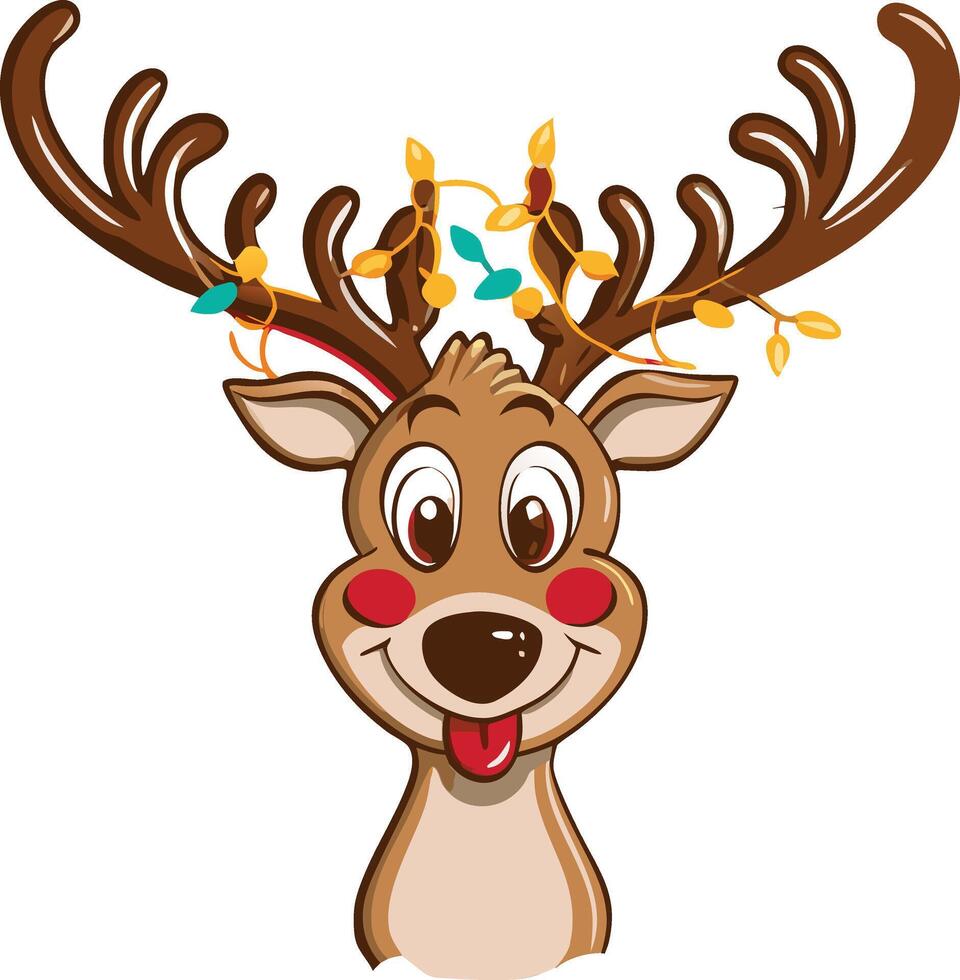 Merry Christmas Deer Illustration Design. vector