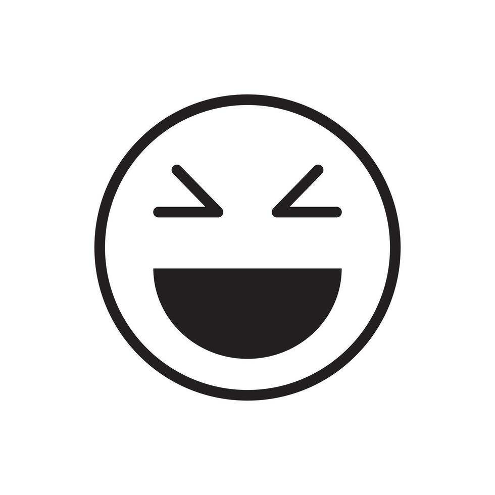 Laughing emoji outline linear icon for UI design. Feelings expression. Online communication. GUI, UX design. Outline isolated user interface element for app and web. vector