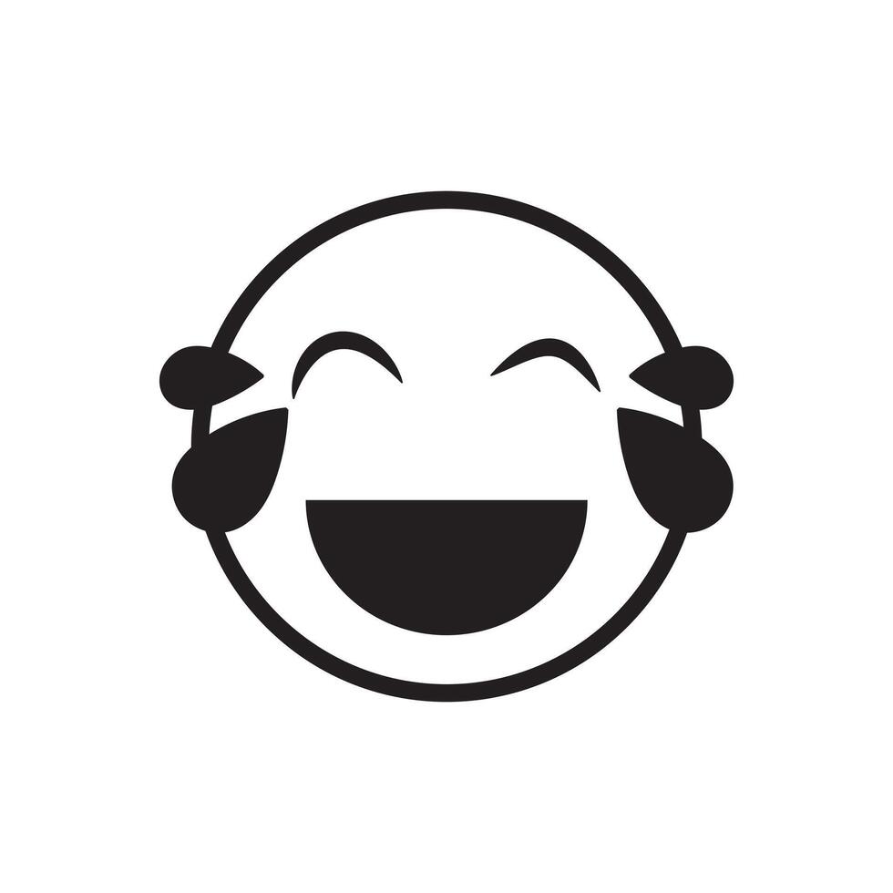 Laughing emoji outline linear icon for UI design. Feelings expression. Online communication. GUI, UX design. Outline isolated user interface element for app and web. vector