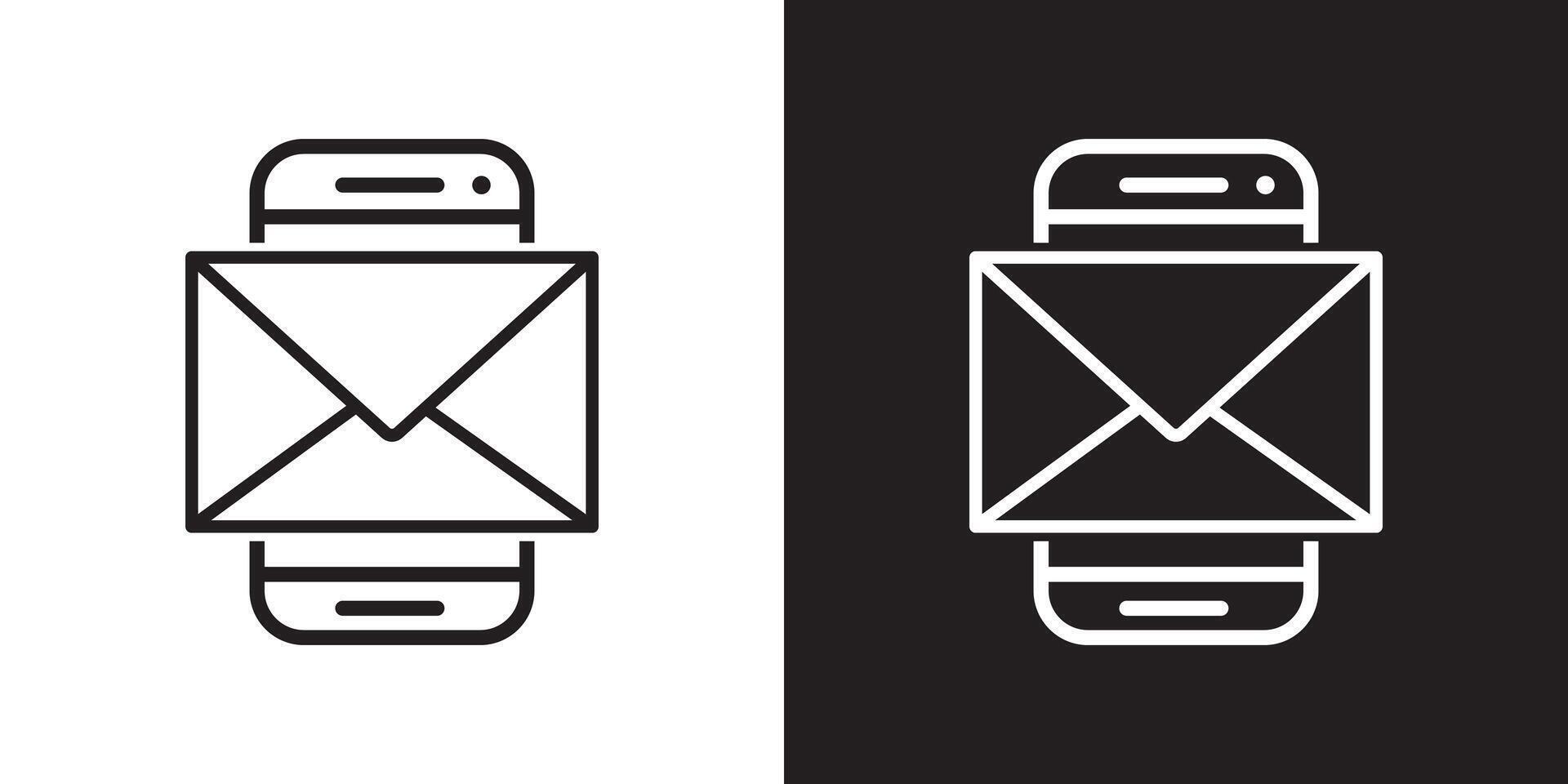 mobile mail letter icon set, Mobile phone message notification icon. vector