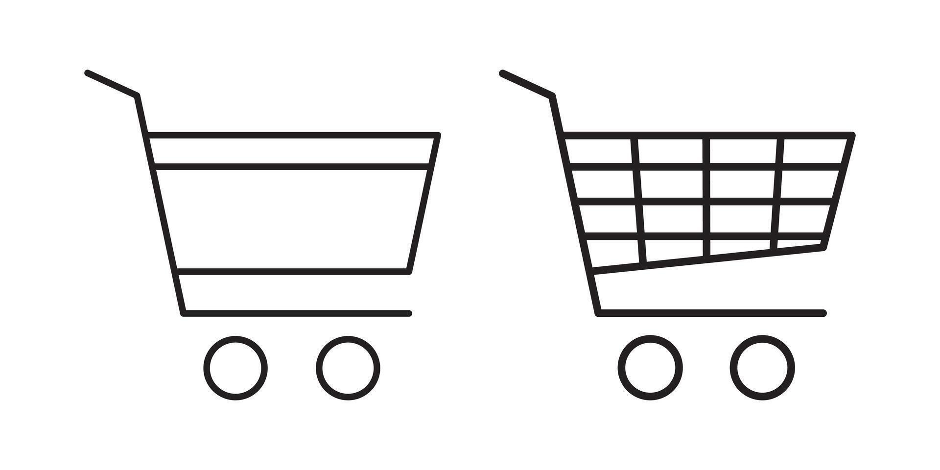 checkout shopping cart icon , Trolley Cart Icon , Full and empty shopping cart symbol, shop and sale, vector