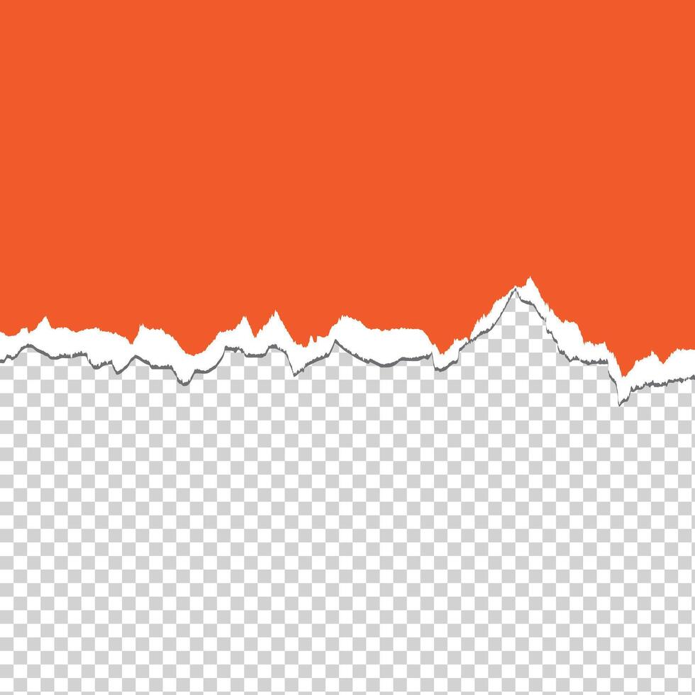 Torn a half sheet of red paper from the bottom. template paper design. vector