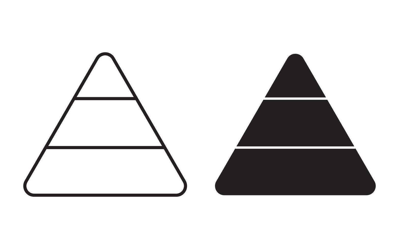 Pyramid infographic set . Pyramid charts 3 levels . illustration vector
