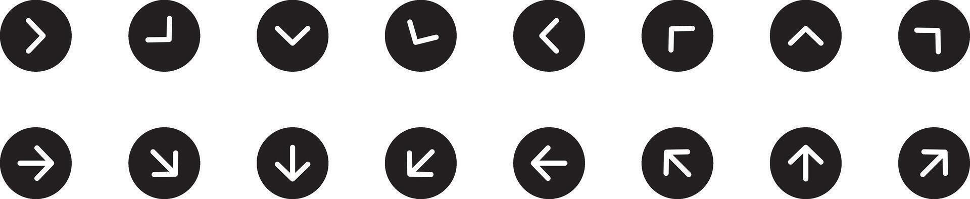 Arrow icon set, arrow simple black symbol sign for apps, UI, and website, Control button, Navigation arrow, vector