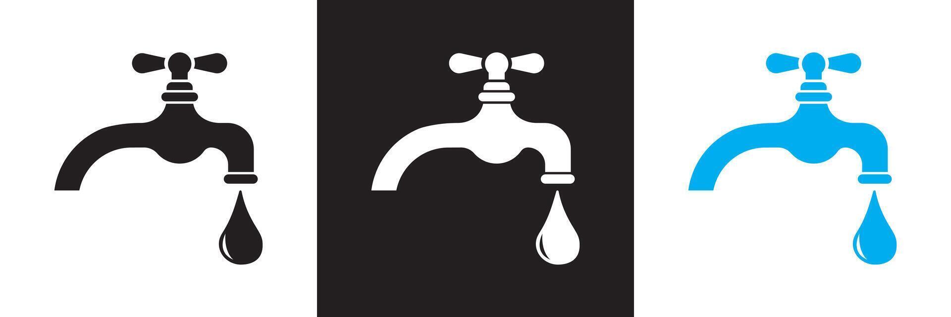 set of Water tap icon isolated on white background. vector