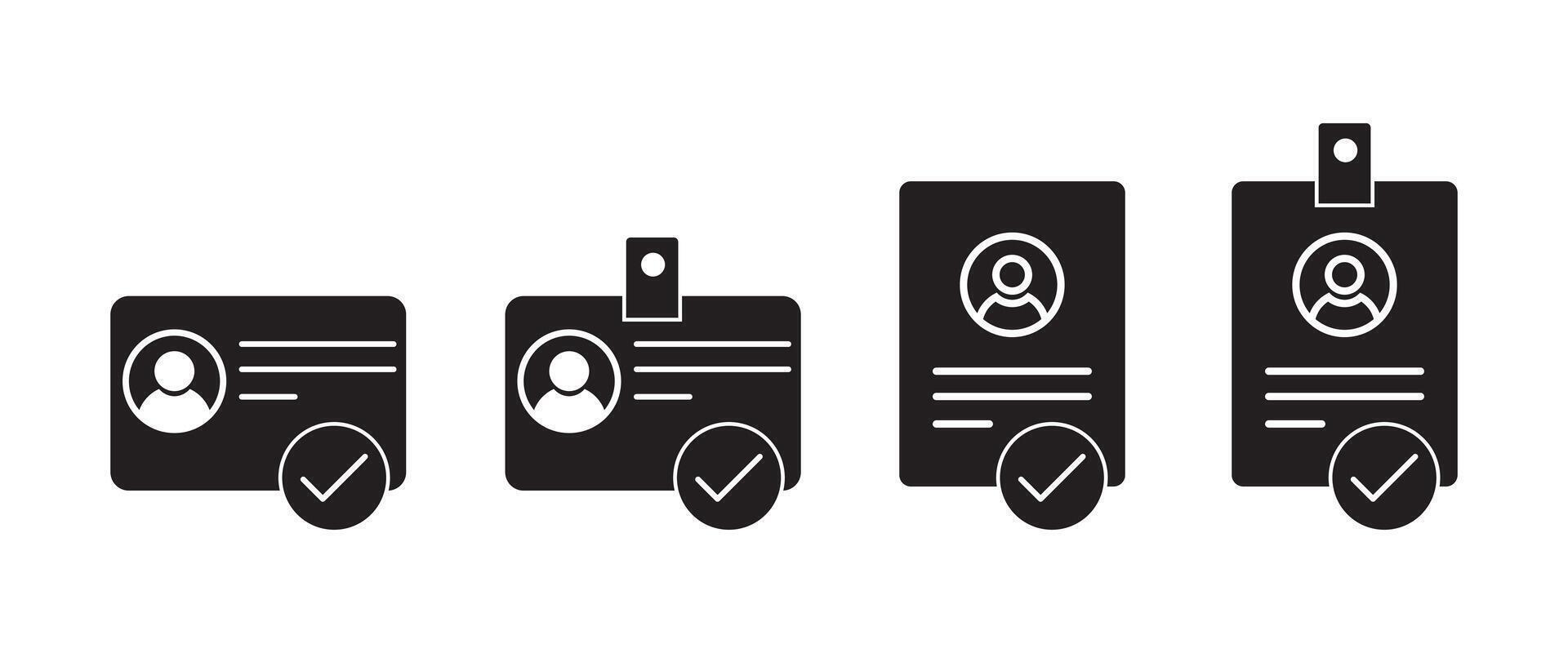 ID Card icon collection. Employee clerk card, driver license, Identification card, ID Card Icon of Diplomacy icon set. vector