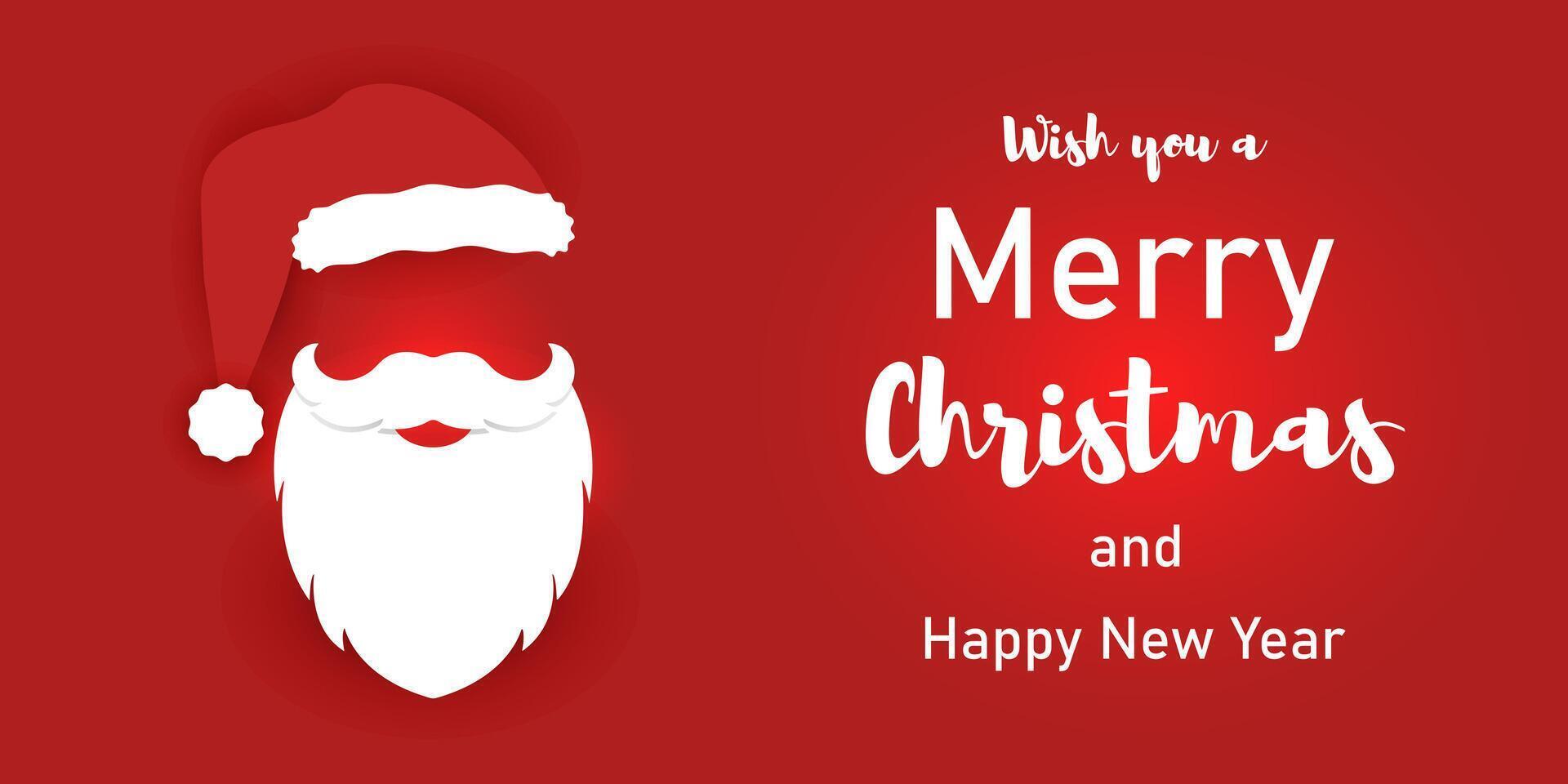 Banner with a cool brutal Santa and Merry Christmas and Happy New Year greetings vector