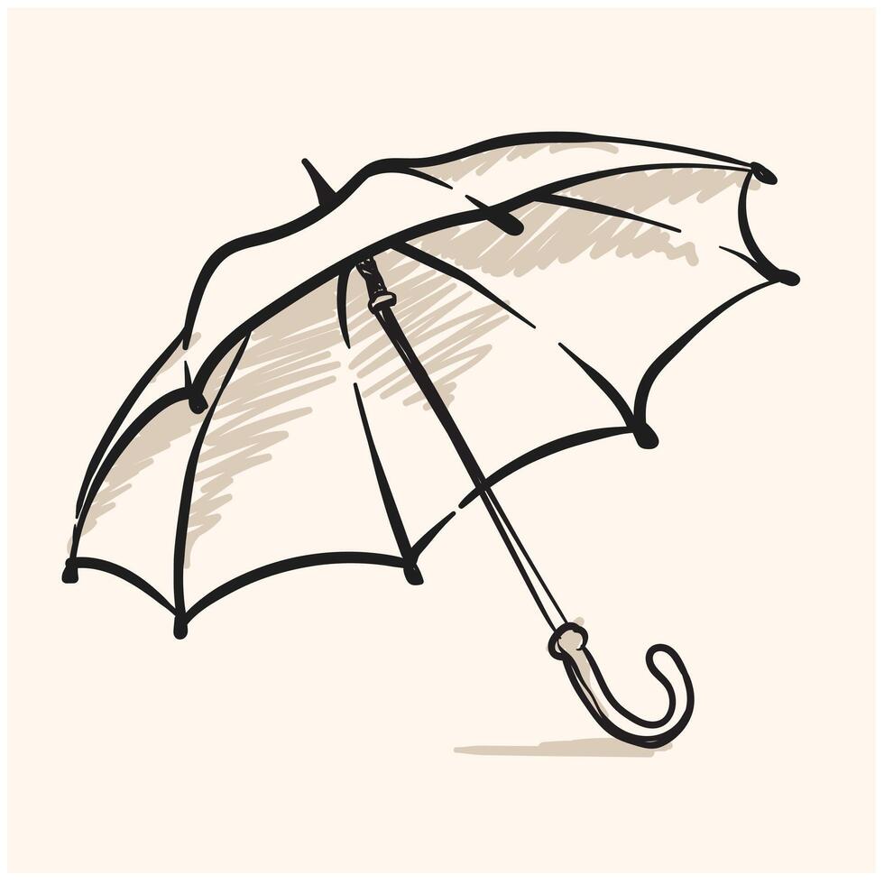 Modern umbel coverage illustration style doodle and line art vector