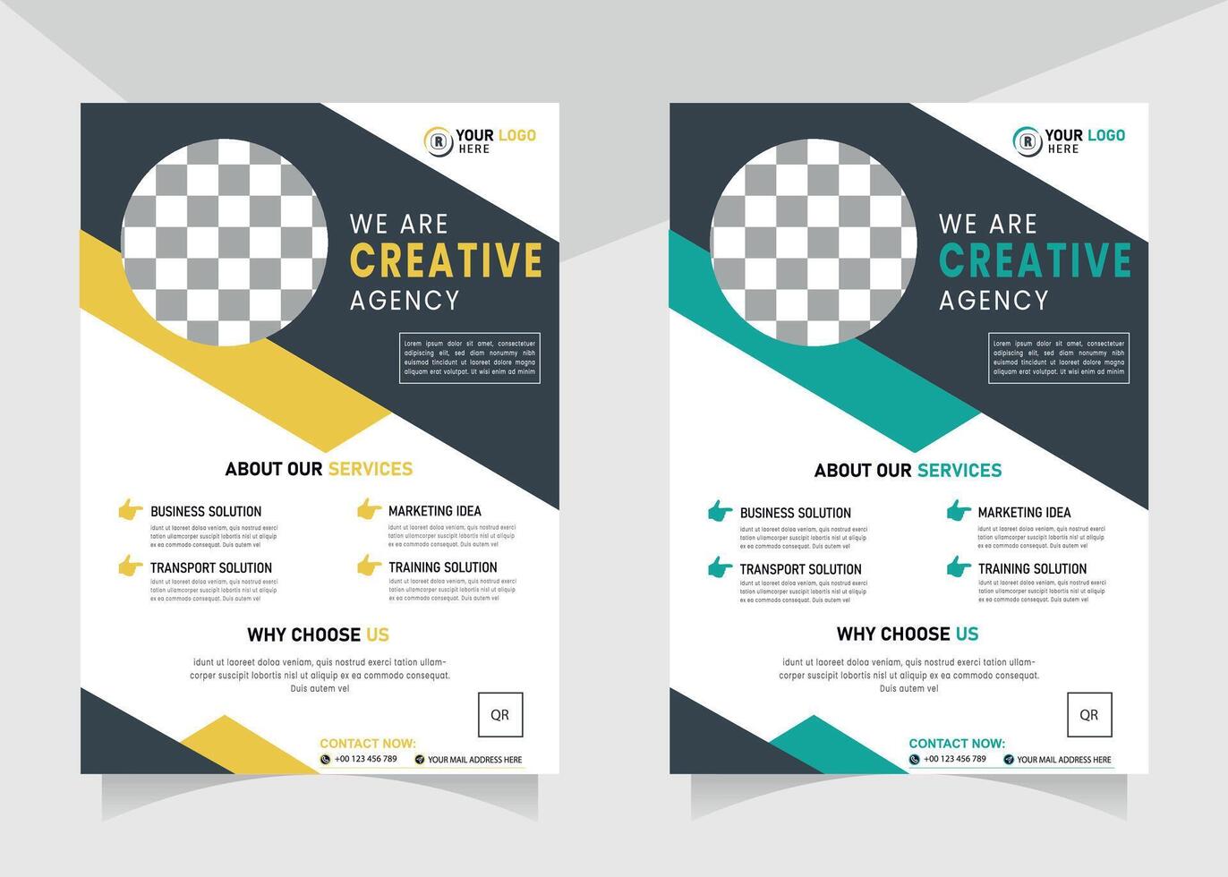 Creative business flyer template and design vector