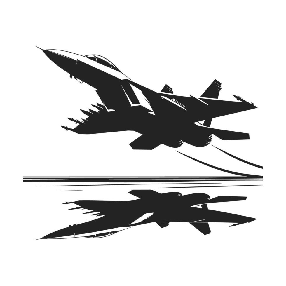 Fighter Jet Outline Illustration vector