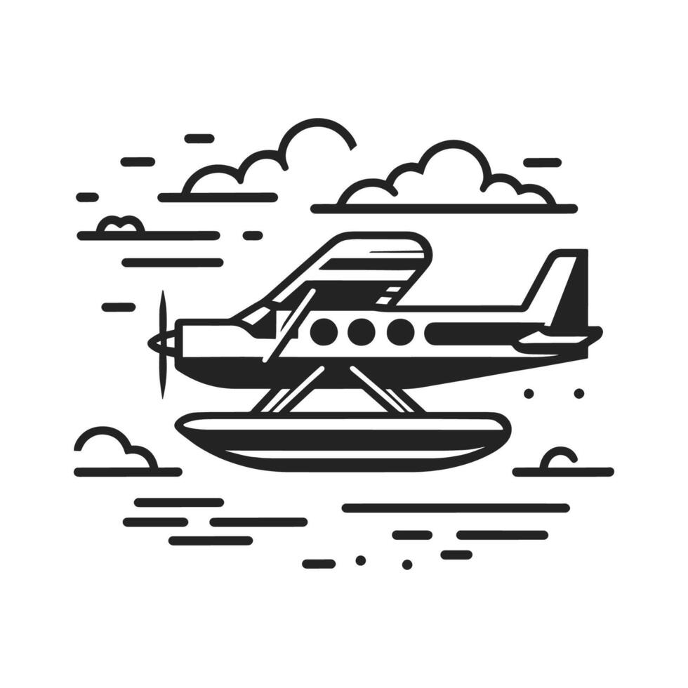 Black and White Aviation Icon vector