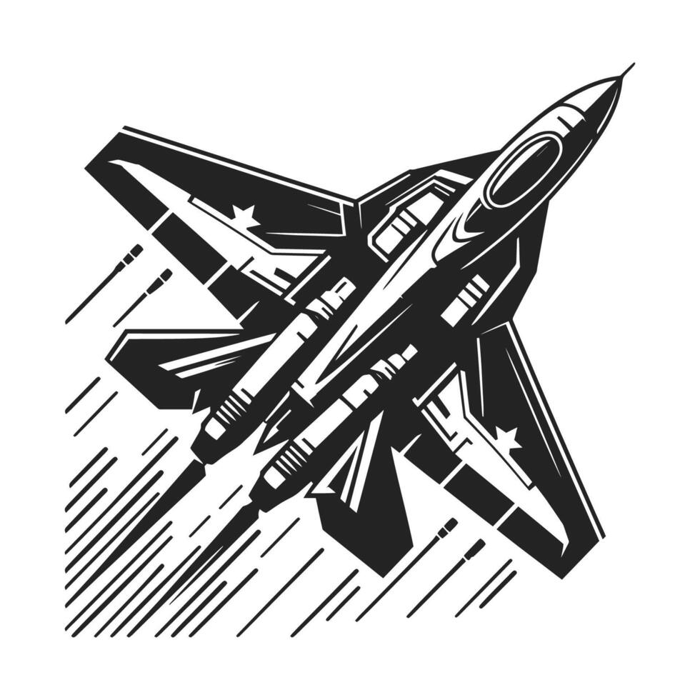 Fighter Jet Symbol in Flat Design vector