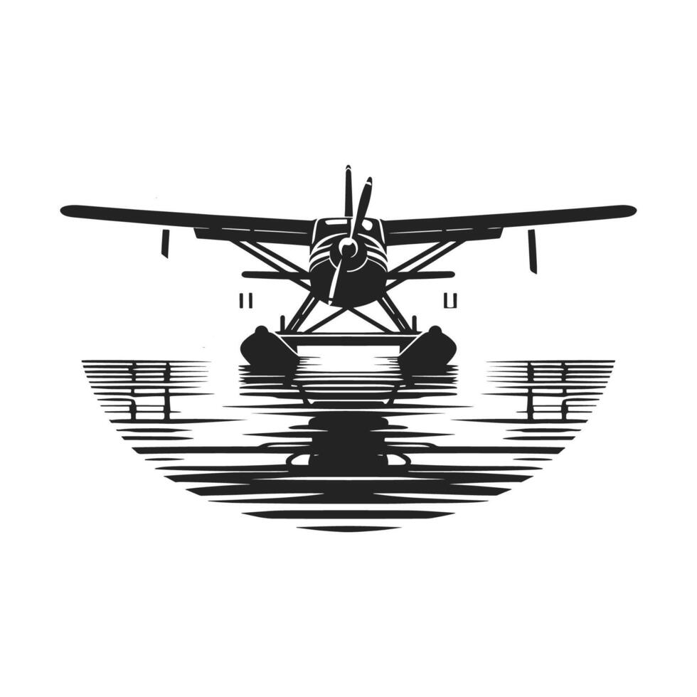 Float Plane Silhouette for Design vector
