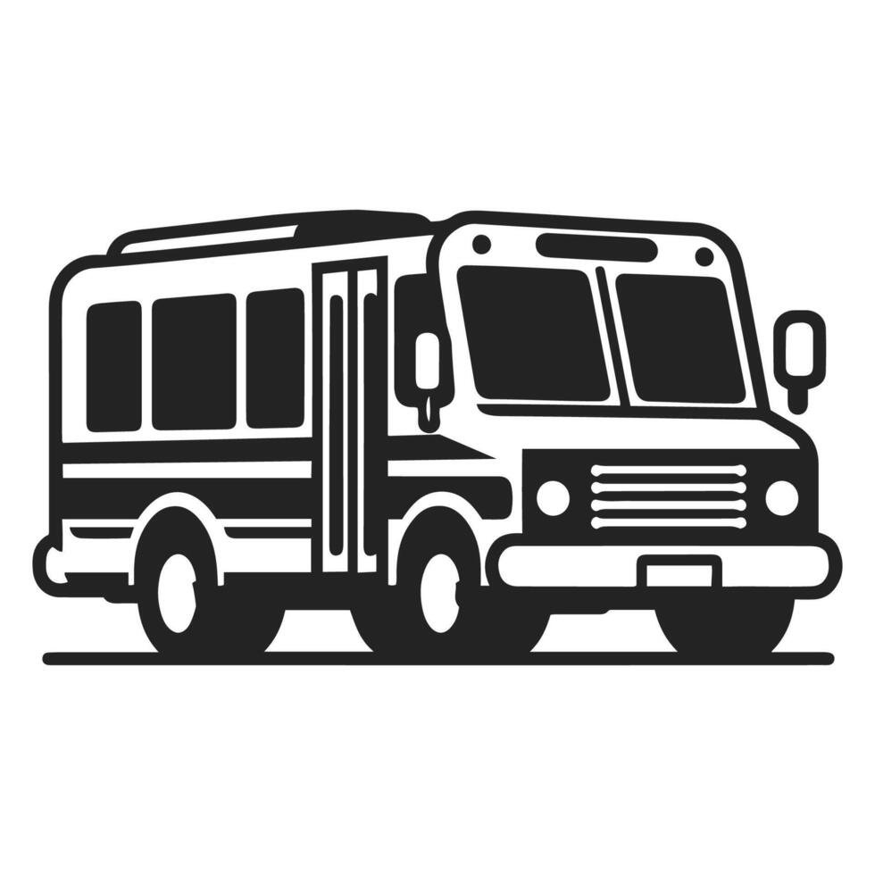 Stylish Minibus Silhouette Art vector