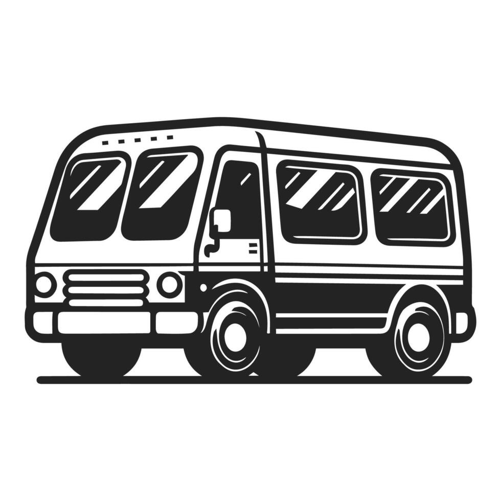 Minimalist Minibus Icon vector
