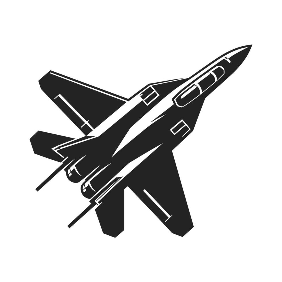 Fighter Jet Silhouette Illustration vector