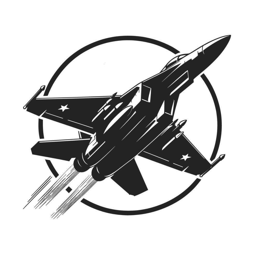 Flat Style Warplane Silhouette vector