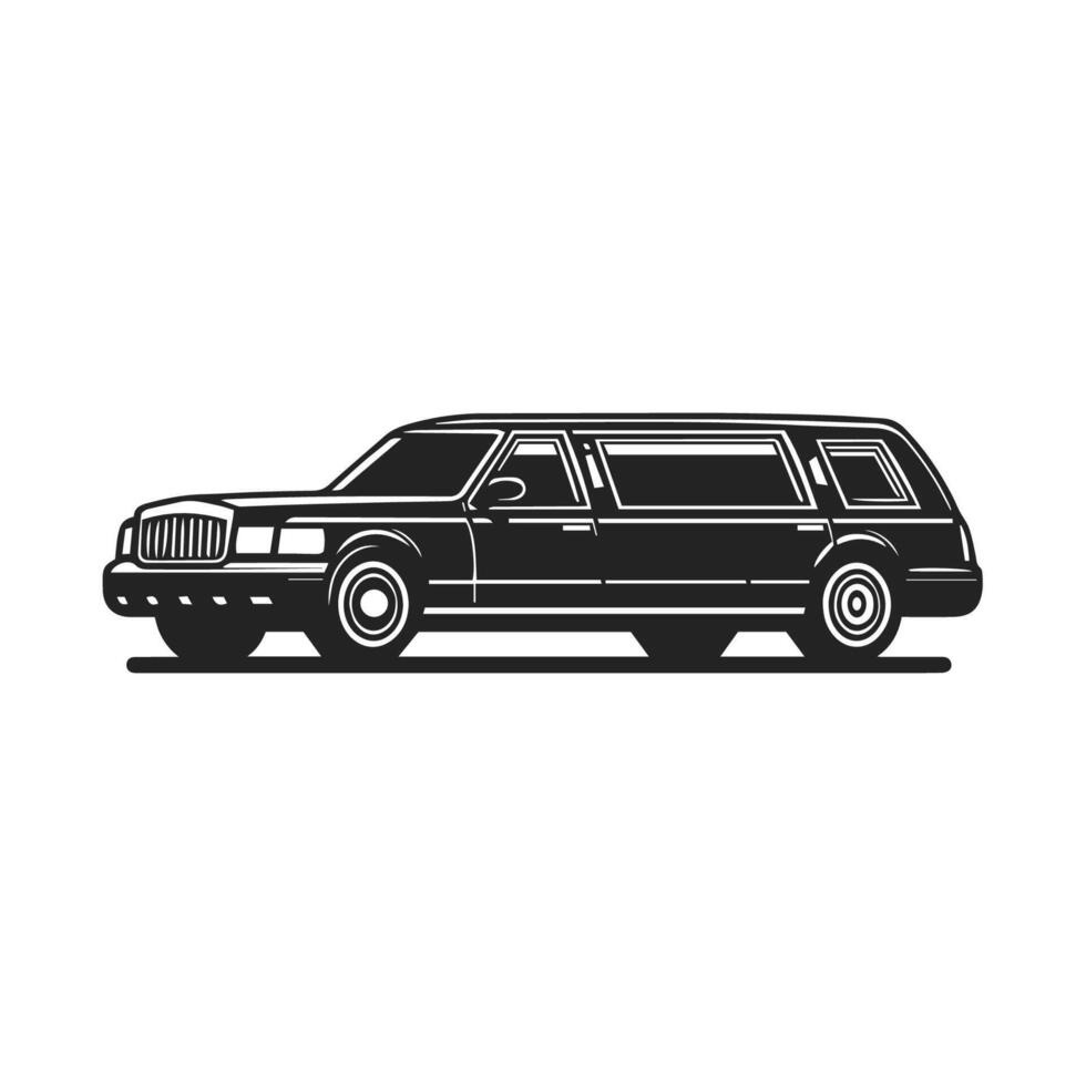 Timeless Limousine Classic Black and White vector