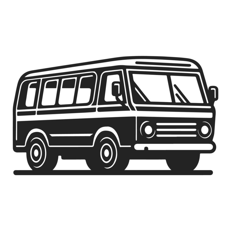 Monochrome Minibus Design vector